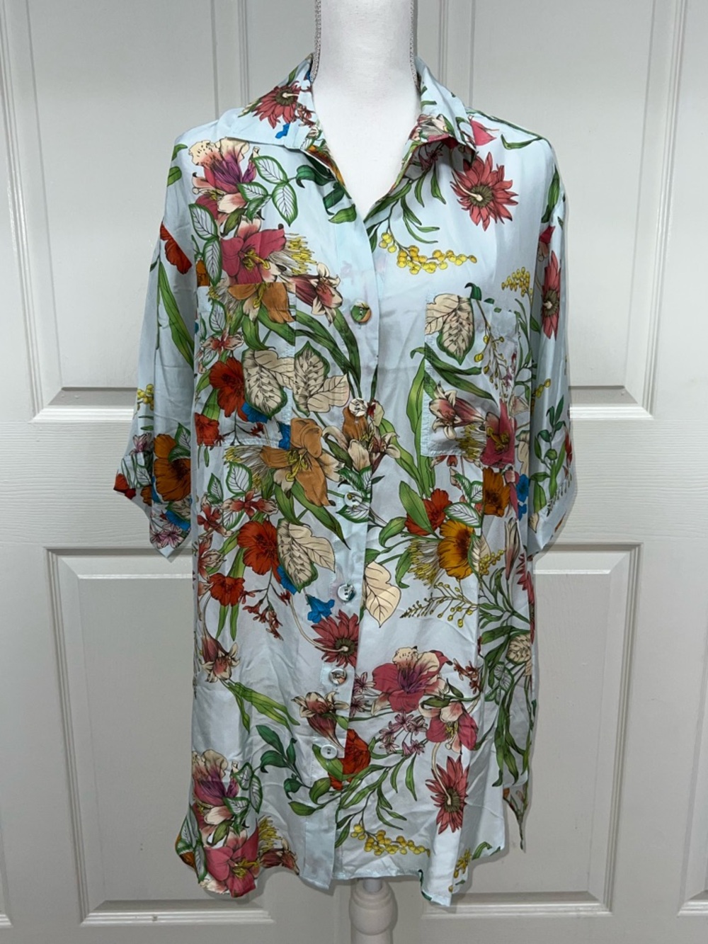 Johnny Was Liliana Oversized Weekend Tunic Silk Size L NWT